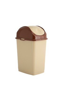 Superio Small 2.5 Gallon Plastic Trash Can with Swing Top Lid, garbage Waste Bin