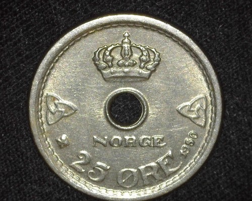 NORWAY 1950 25 ORE KM384 BRILLIANT UNCIRCULATED ~X95 - Picture 1 of 2