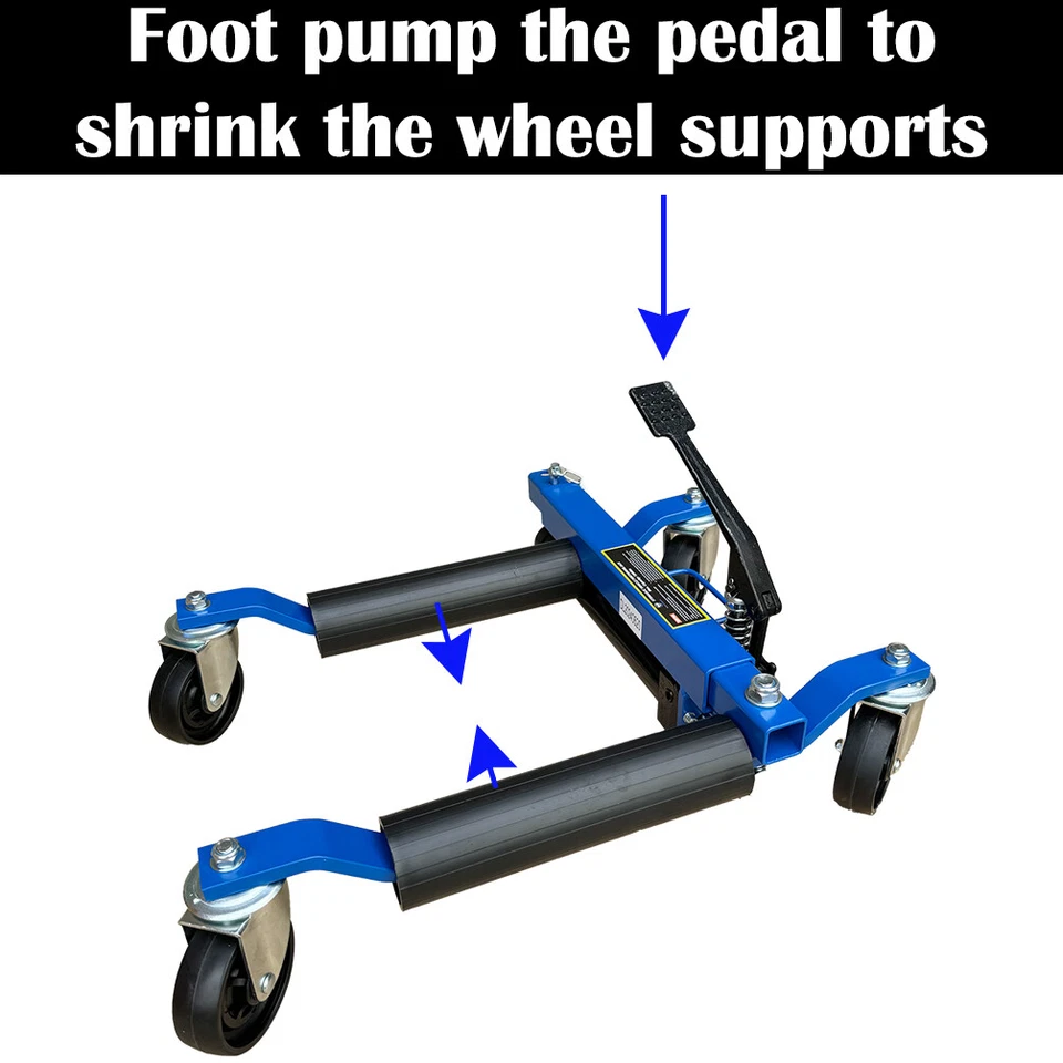 4PC 3000lbs Hydraulic Vehicle Positioning Jack SET -12" Wheel Dolly Car Go Jacks - image 3 of 4