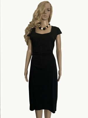 Amica Fashion Women s Elegant Stretch Dress Black Exclusive of trim Size M