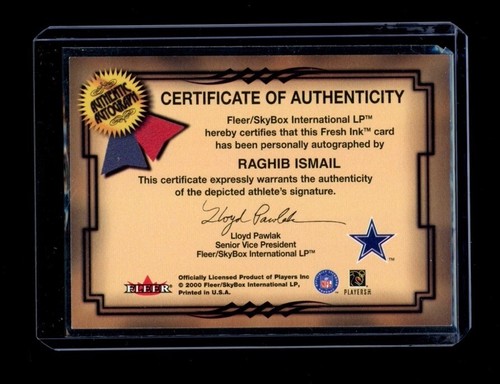 2000 Fleer Autographics Raghib "Rocket" Ismail On Card Auto SP /250 Cowboys - Picture 2 of 2