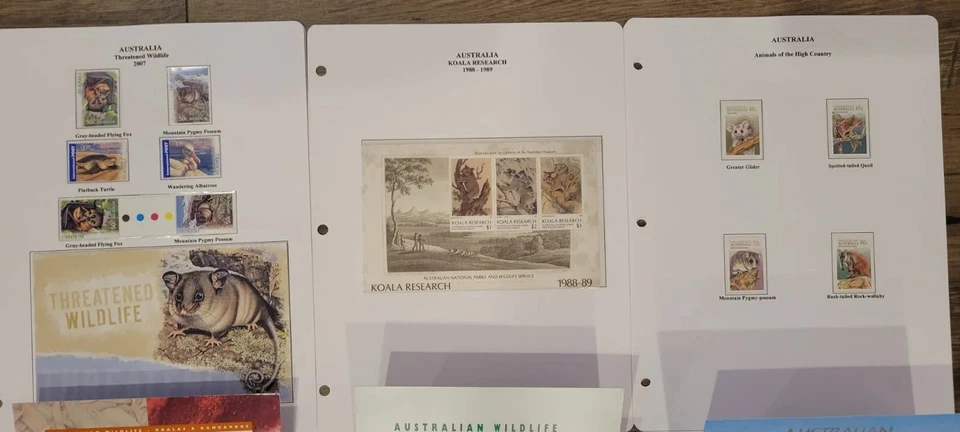 Lote hoja de sellos de especies animales australianas Foto 3 de 4