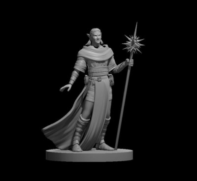 Elf Elven Male Druid V4 28mm Scale DND D&D Tabletop Miniature