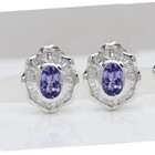  Valentine Tanzanite Diamond Earrings 14k White Gold High Quality Natural Gems  — photo 9