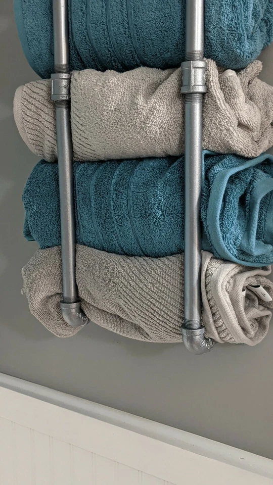 Hágalo usted mismo Toallero Industrial Tubo Soporte Urbano Steampunk Decoración Rústica Envío Gratis Foto 2 de 4