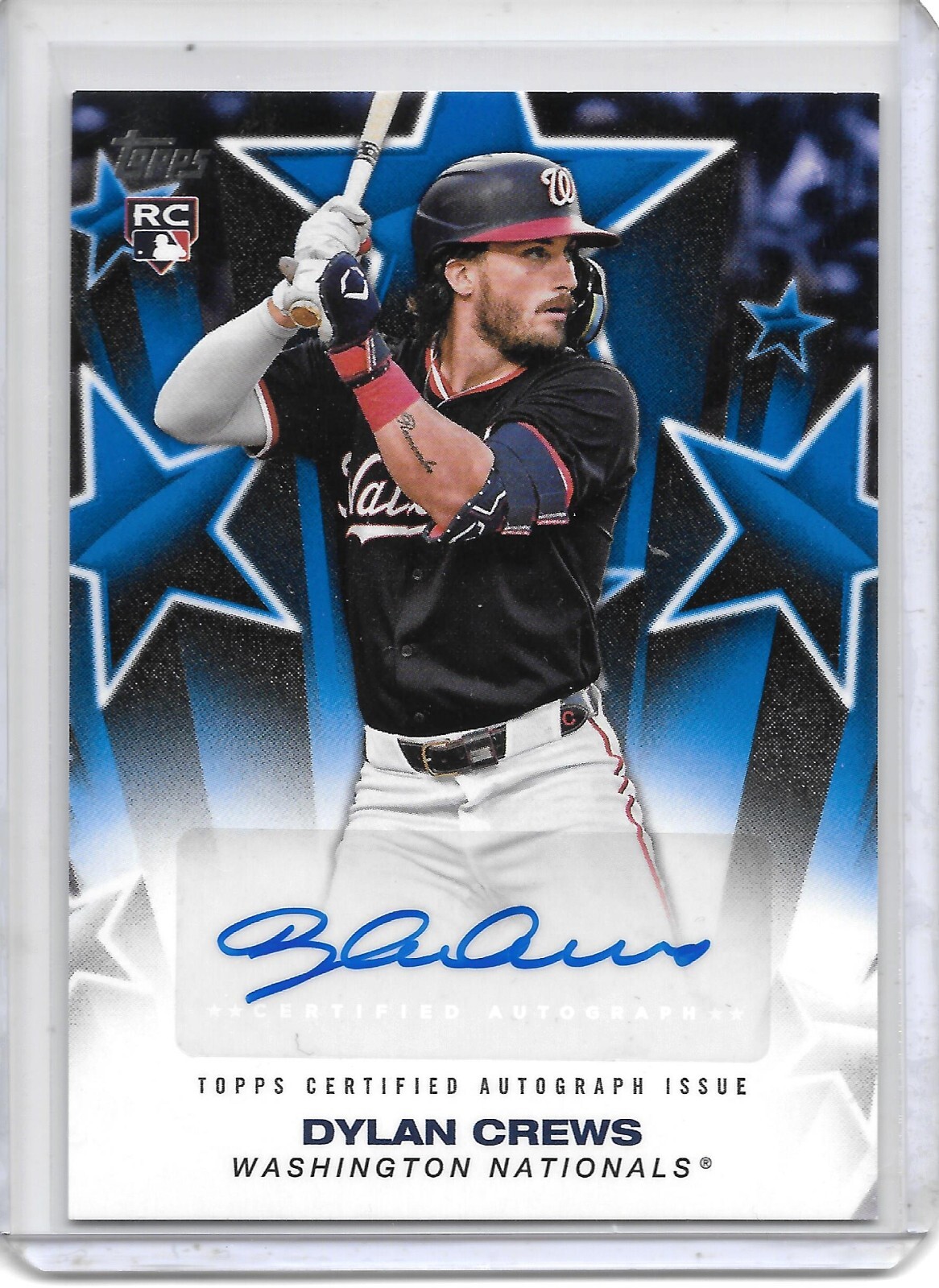 2025 Topps DYLAN CREWS BLUE BASEBALL STARS AUTO RC #91/150 WASHINGTON NATIONALS!