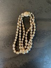 New ListingVintage Triple Strand Pearls Faux Pearls Cream Rhinestone Clasp Bracelet