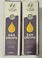 2 x Natrulo Natural Ear Drops for Ear Infection Treatment - Homeopathic, Herbal