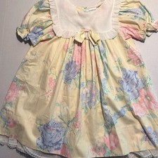 Vintage Bryan Floral Kids Fancy Pastel Dress Girls Size 4 Cottagecore