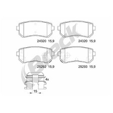 Satz Bremsbeläge Bremsklötze hinten für KIA Sportage 3 SL 4 QL | 26233488