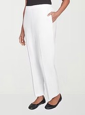 NEW Alfred Dunner Women White Pants Pockets Pullon Elastic Waist Size 22W Career