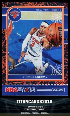 Josh Hart 2024-25 Hoops Haunted Hoops Orange Spiderwebs HOLO New York Knicks #60