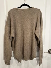 Vintage Burberry Merino Wool Knit Made in Scotland XL Brown and Cream