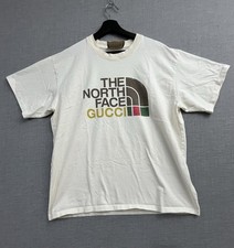 The North Face x GUCCI Camicia Bianca T-Shirt Grande Made in Italy Autentica