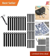 Self-GRipping Cable Ties Reusable Nylon Black 40 Pack for Cord Management