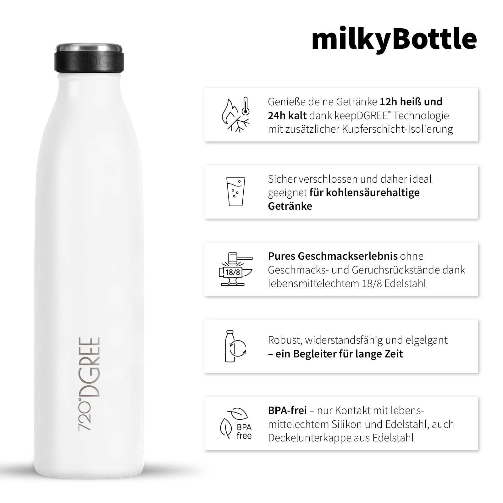 Gourde acier inoxydable milkybottle rouge bouteille isotherme d'eau - 2