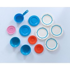 Vintage Fisher-Price Play Dishes Lot Plates Bowls Saucers Pot Fun With Food