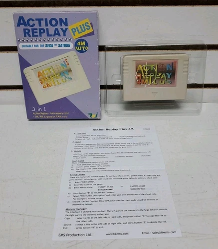Action Replay 4M Plus for Sega Saturn - Complete, CIB - Tested & Works *READ*