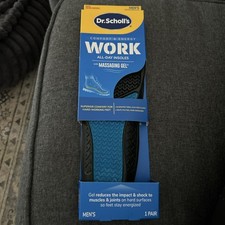 Dr Scholls Insoles Men Work Massaging Gel Size 8-14 Full Shoe Insole 1 Pair New