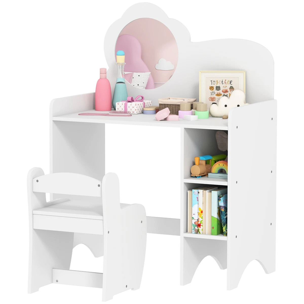 sachin and babi light blue dress Disney Princess Fairytale 2 Pc Platinum Gray Vanity Desk And Hutch