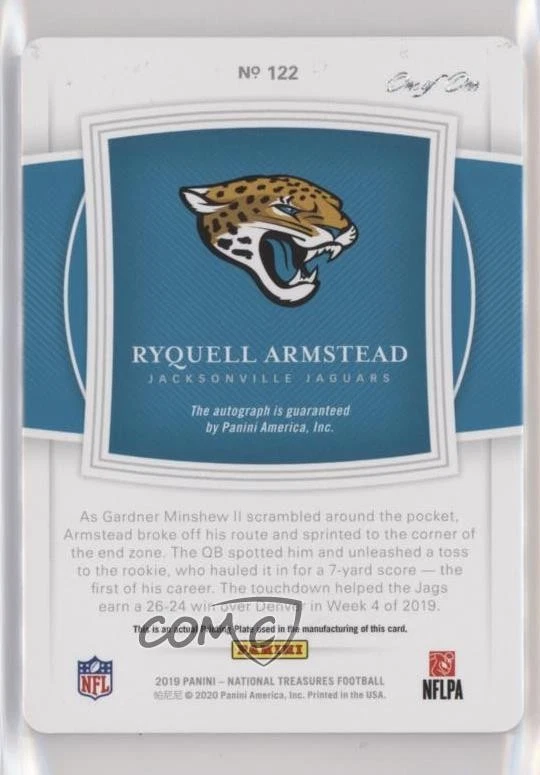 2019 National Treasures Signatures 1/1 Ryquell Armstead #122 Rookie Auto RC 0g4 - Image 2 of 3