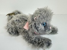 Vintage 1970s Dakin Dardenelle Pillow Pets Gray Cat Plush Blue Eyes w/ Tag