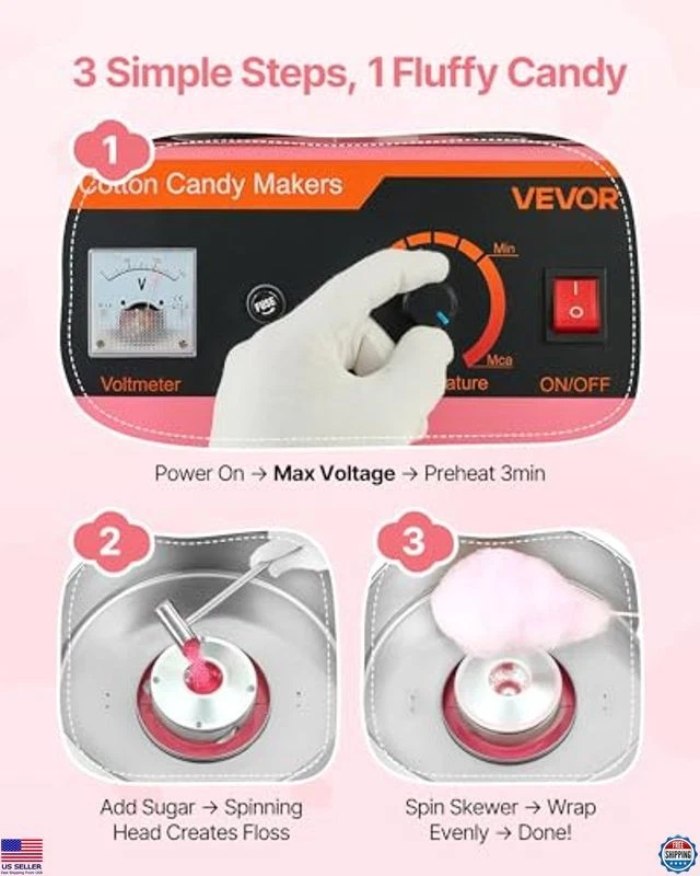 Máquina comercial de algodón de azúcar 1000 W máquina eléctrica de hilo dental con tazón de 15" rosa Foto 3 de 4