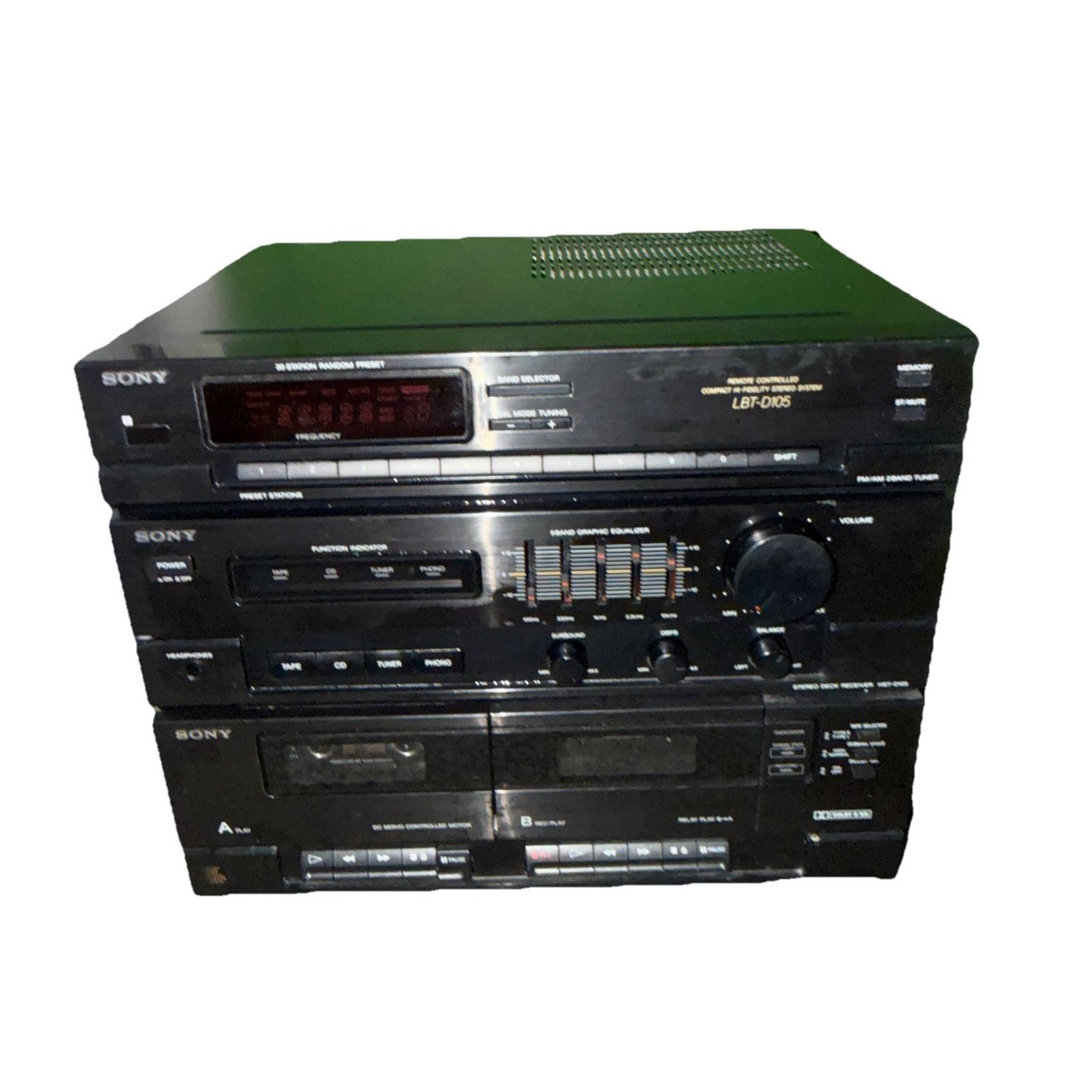 Sony Lbt-d105 Stereo System Am/fm Radio Dual Cassette Player for