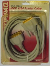 Compaq 26-631 IEEE 1284 Printer cable 12ft Gold Plated NEW SEALED NOS
