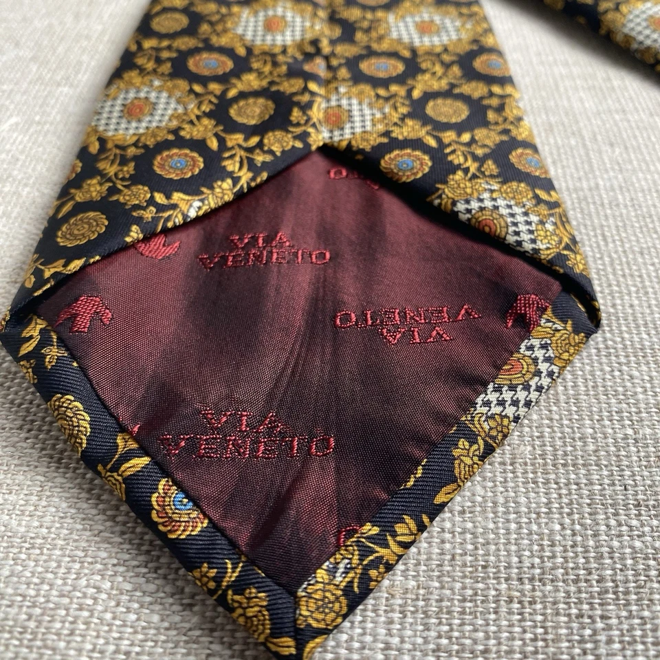 "Corbata para hombre Via Veneto 100 % seda hecha en Italia multicolor 58x4"" europea" Foto 4 de 4