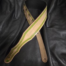 Guitar strap leather tooled all hand made in USA Western design 3" new 1