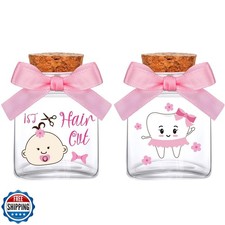 Eaasty 2 Piece Baby Keepsake Box Glass Baby First Teeth Curl Haircut Keepsake