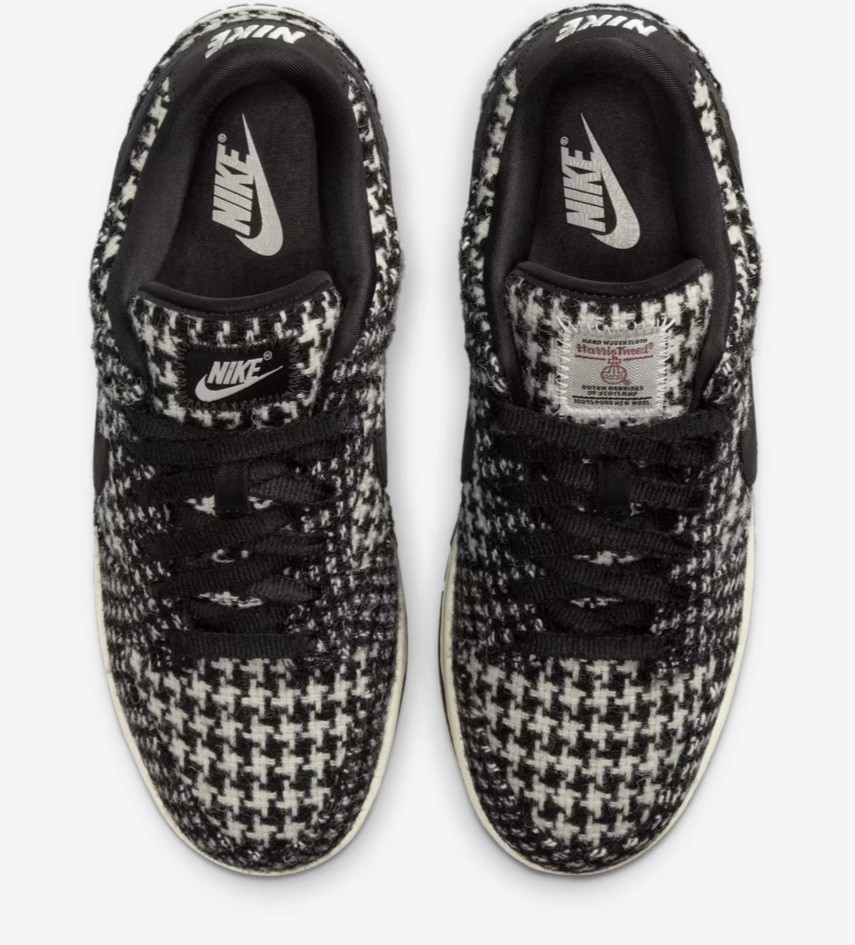 Nike Dunk Low Harris Tweed White Black Multi New NIB NWT Women's