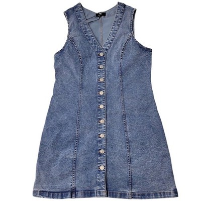 frye denim mini dress Frye Women's Long Sleeve Denim Mini Dress Large