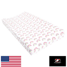 Hudson Baby Unisex Changing Pad Cover - Modern Rainbow - Soft Durable