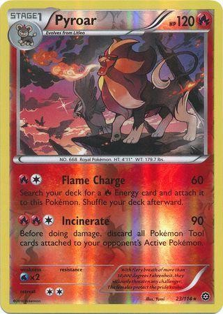Pyroar 23/114 Rare Reverse Holo XY - Steam Siege Pokémon Card