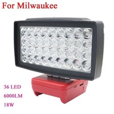 Milwaukee 18V 20V Li-ion Battery LED Work Light Flashlight Torch 36 Beads