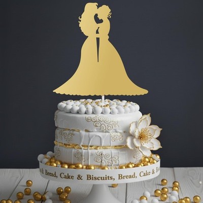 Braut und Braut Hochzeitstag Acryl Tortenaufleger reflektierende Oberfläche Dekor