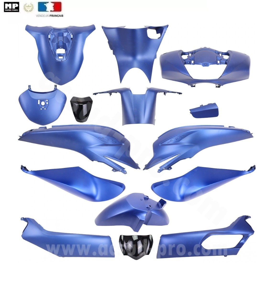 Carrosserie Honda SH 150 bleu mat habillage plastique complet 15 pièces 2020-2024