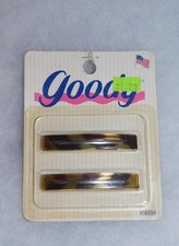 RETRO GOODY BARRETTES ORIGINAL PACKAGE 06556 TORTOISE SHELL DOUBLE BAR 2 1/2"