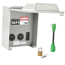  RV Temporary Power Outlet Panel with Breaker, ETL Listed 20 30 50 20A+30A+50A