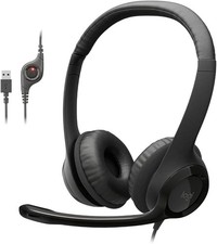 Logitech H390 USB Wired On-Ear Headset w/Built-In Mic