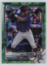 2021 Bowman Sapphire Chrome Prospects Green Refractor 35/125 Drew Romo 1ek2