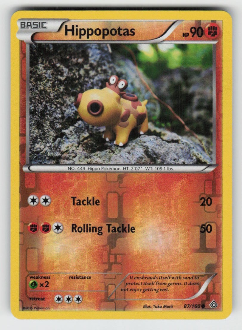 Reverse Holo Hippopotas 87/160 Common Primal Clash Near Mint