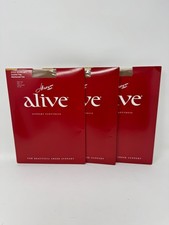 Hanes Alive Full Support Pantyhose Reinforced Toe Size D 810 Simply Natural 3 Pk