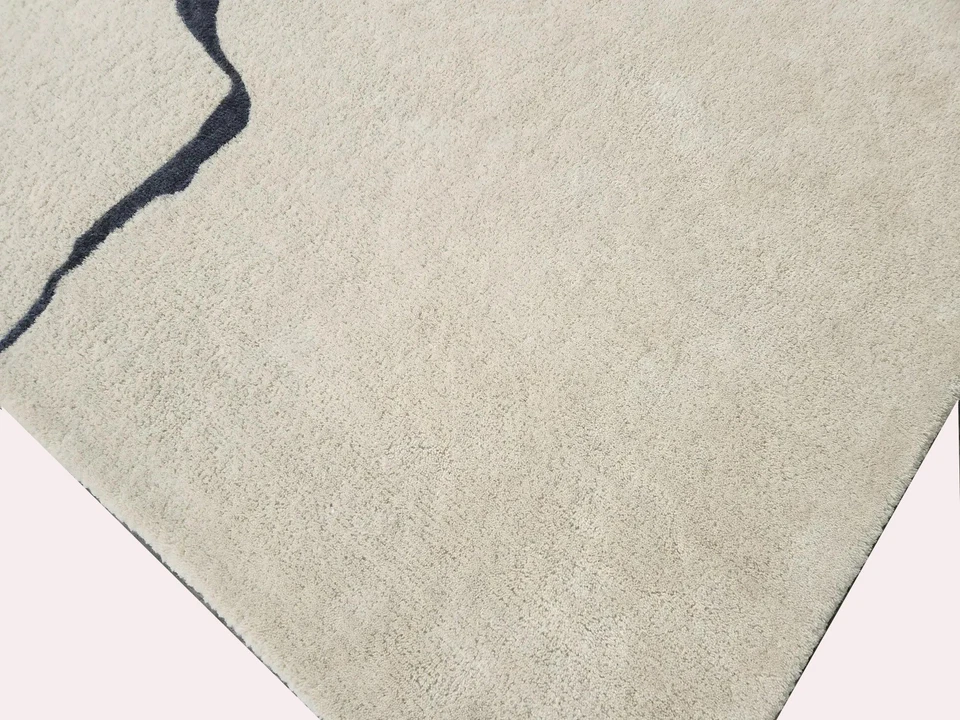 Alfombra blanca gris 9X12 alfombras de dormitorio 10X14 alfombra contemporánea alfombra acolchada 6x9. Foto 4 de 4