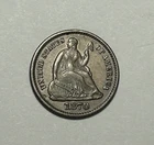 1870 SEATED LIBERTY HALF DIME  AU