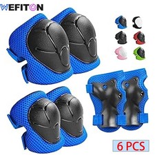 6PCS Kids Protective Gear Set Knee Elbow Pads Wrist Guards Skating Bike Scooter