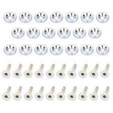 20 Pcs Silver Aluminum Fender Bumper Washer M6x20mm CNC Finishing Automotive
