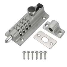 Combination Locking Bolt, Zinc Alloy 4-Digit Combination Door Lock Silver
